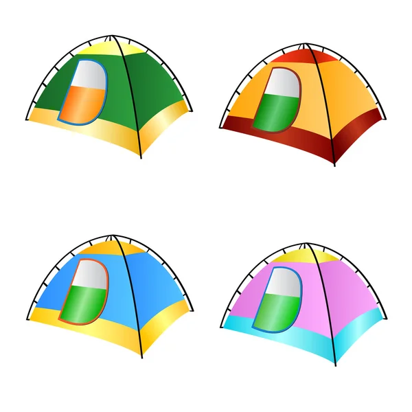 Set of tourist tents — Stock Vector