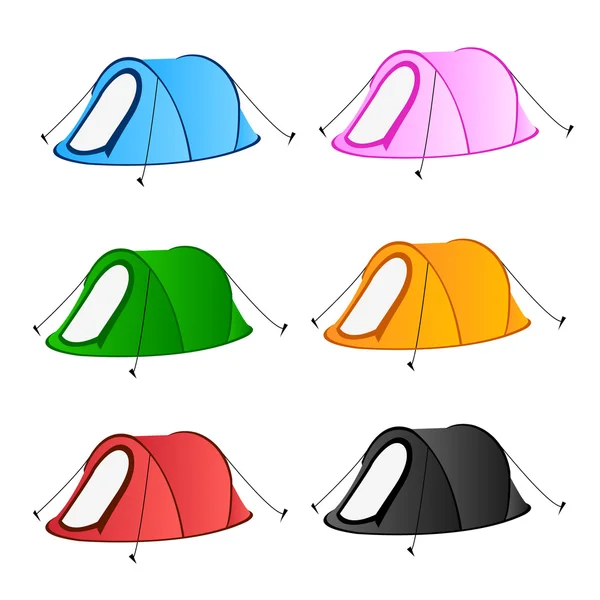 Set of tourist tents — Stock Vector