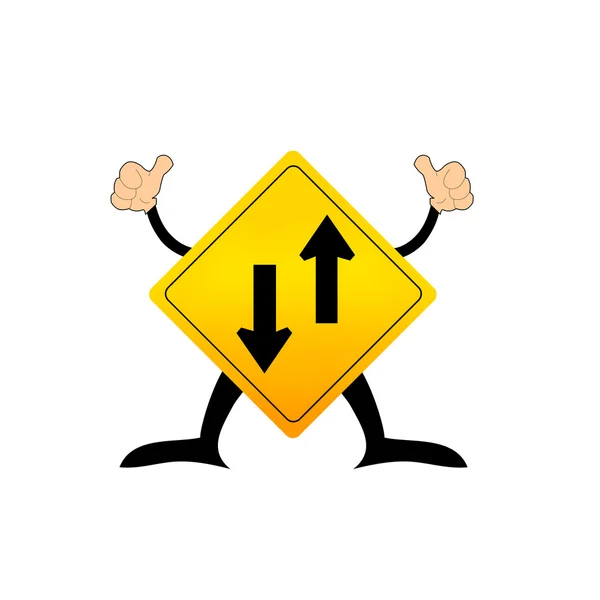 Two way traffic sign, vector illustration — Stock Vector