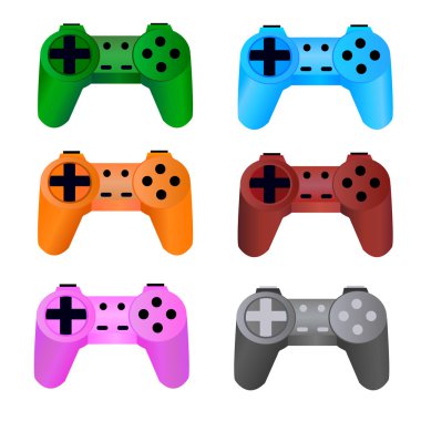  Beyaz bir arka plan üzerinde oyun kumandası. Vektör.