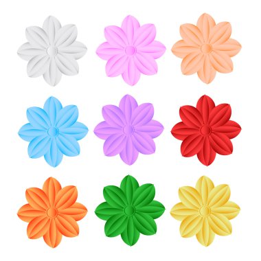 Çiçekler vektörel çizimler beyaz arka plan