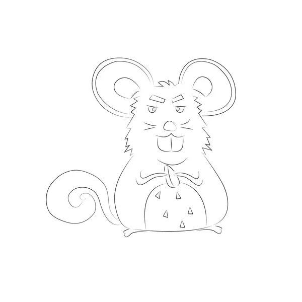 Cartoon rat tekening — Stockvector