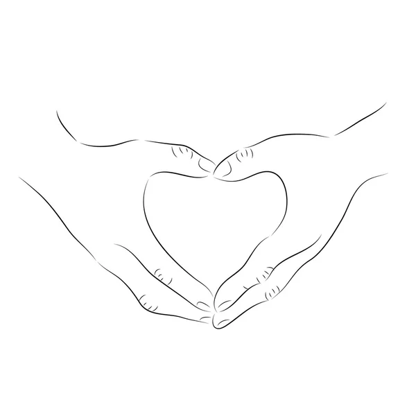 Diseño en forma de corazón hecho con dibujo a mano — Vector de stock