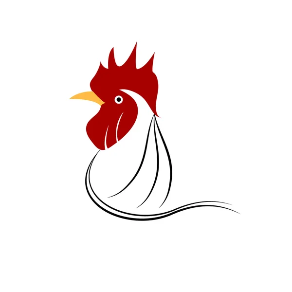 Icona grunge testa di pollo. Illustrazione vettoriale — Vettoriale Stock