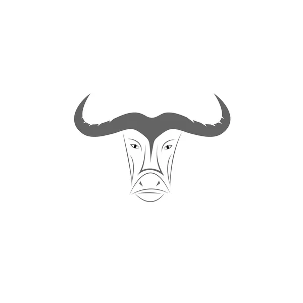 Vektor bild av ett buffelhuvud på vit bakgrund — Stock vektor