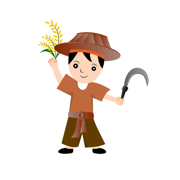 Agricultor - Ilustración de dibujos animados de carácter vectorial — Vector de stock