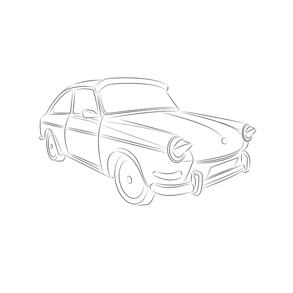 Vintage dessin de voiture — Image vectorielle