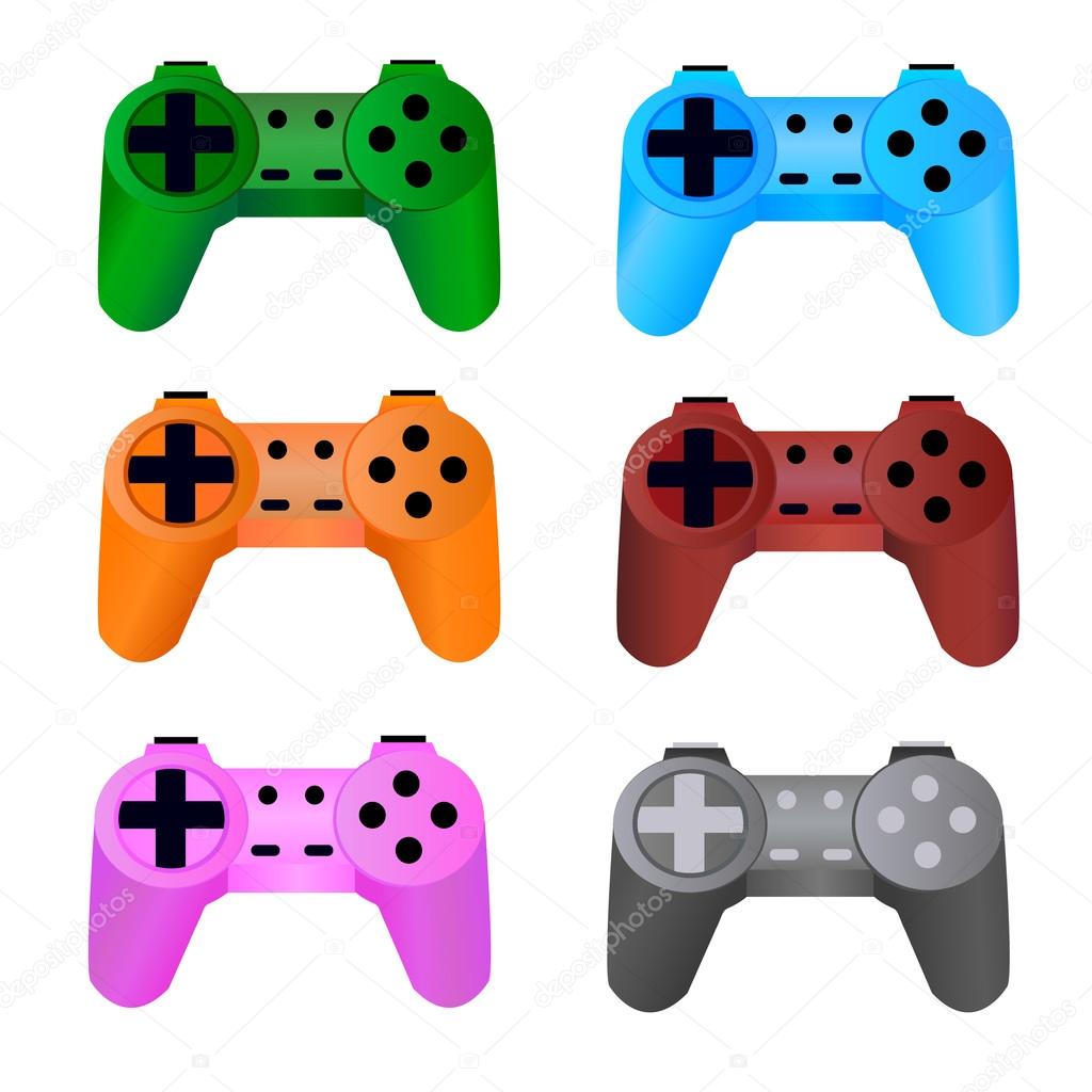  game controller on a white background. Vector.