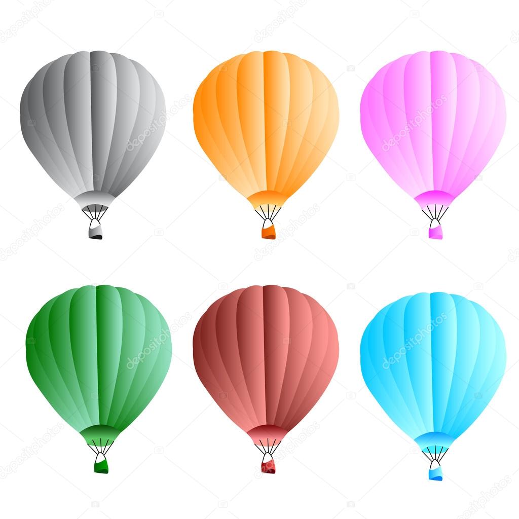 Hot Air Balloons. Detailed Vector Collection