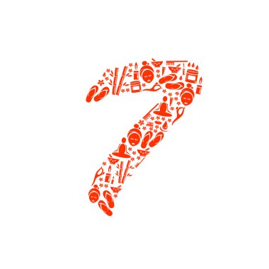 Soyut vektör simge Spa - sayılar kümesi yapılan 7 numaralı