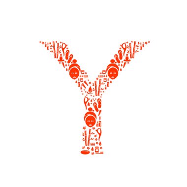 Soyut vektör alfabesi - simge Spa - alfabe seti yapılan Y.