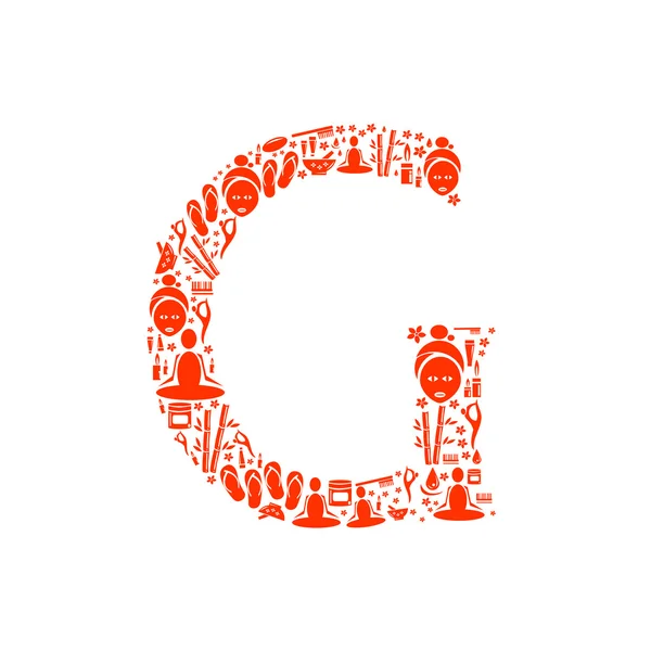 Alfabeto vectorial abstracto - G hecho de Icon Spa - alfabeto conjunto . — Vector de stock