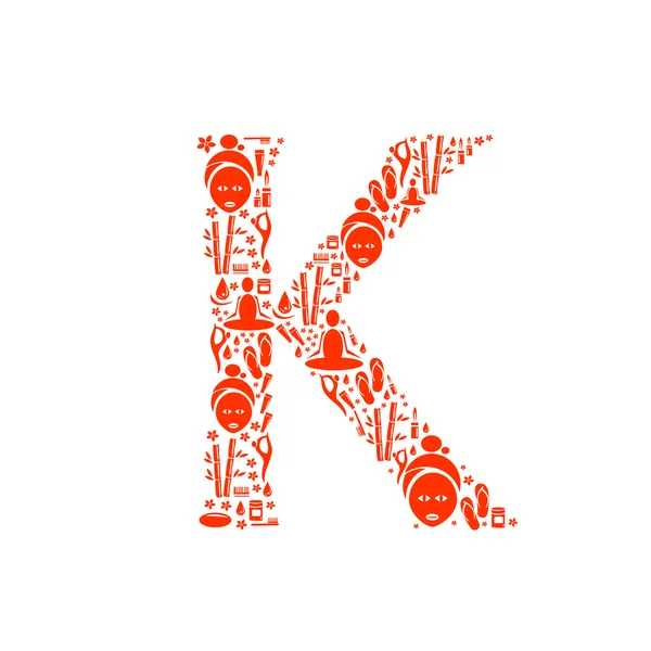 Abstract vector alphabet - K made from Icon Spa - alphabet set. — Stock Vector