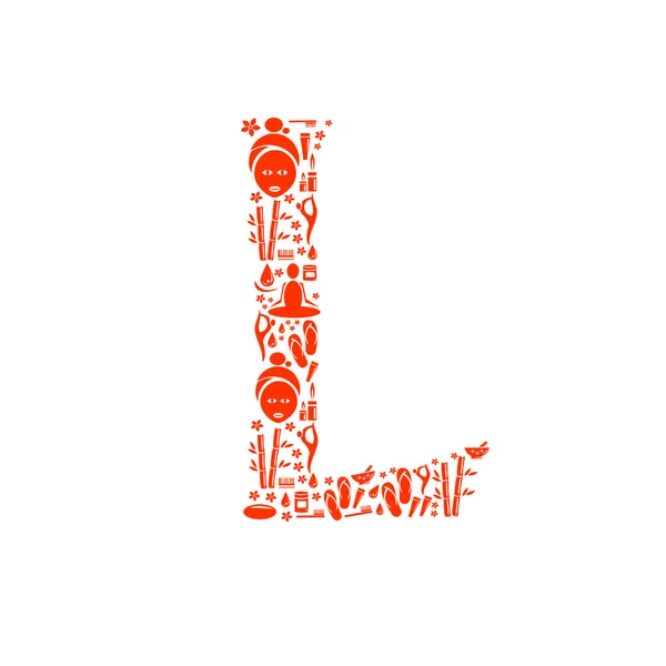 Alfabeto vetorial abstrato - L feito de Icon Spa - conjunto de alfabetos . — Vetor de Stock