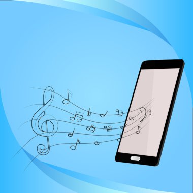 mobil müzik telefon vektör çizim
