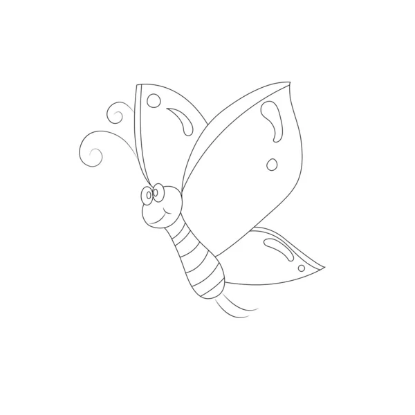 Drôle dessin animé papillon — Image vectorielle