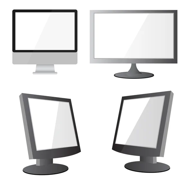 Ilustração vetorial do monitor de computador de tela plana moderno, isol — Vetor de Stock