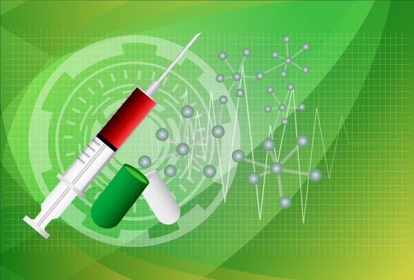 Digitale afbeelding van spuit in kleur achtergrond — Stockvector