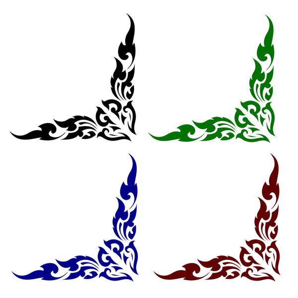 Line Thai art pattern vector illustration