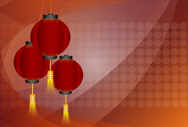 Linternas rojas tradicionales chinas, ilustración vectorial — Vector de stock