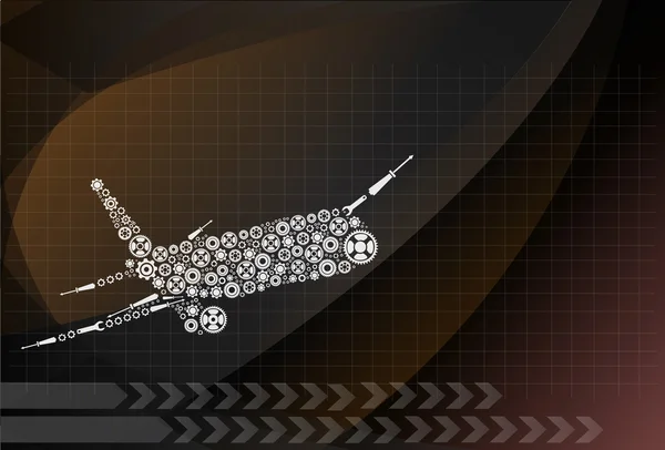 Dişli dekorasyon vektör tarafından yapılan uçak — Stok Vektör