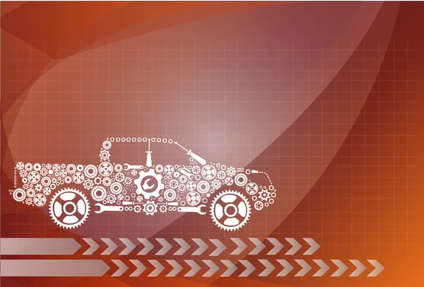 Car made of gears — Stock Vector
