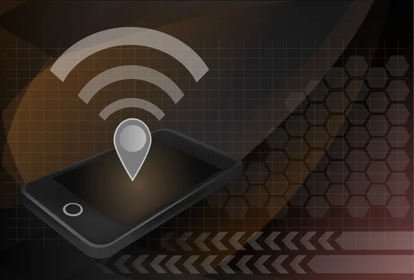 Kişisel hotspot kavramı. WiFi ve harita PIN kutsal kişilerin resmi üstünde tepe-in smartp