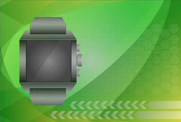 Intelligens watch és a digitális technológia háttér, vektor illustrati — Stock Vector