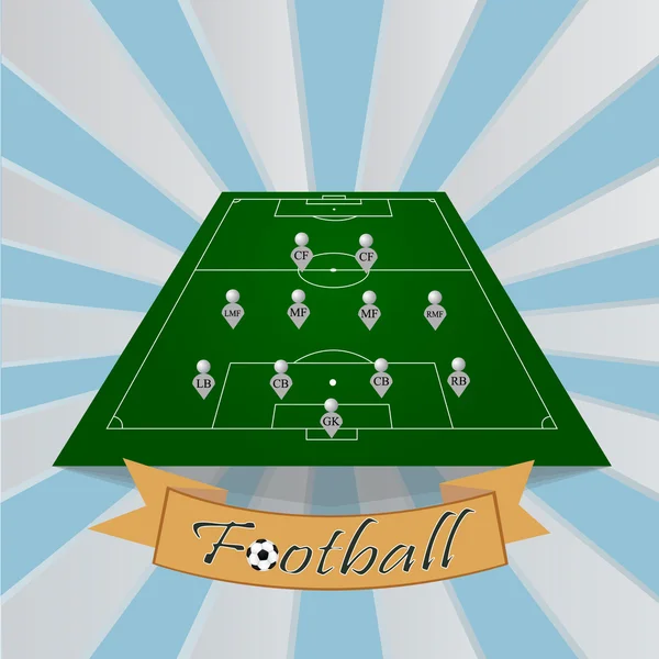 サッカーの戦術的なセットのベクトル イラスト — ストックベクタ