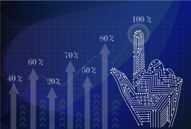 Yatırım kavramı, işadamı ile finansal simgeler ileri geri geliyor