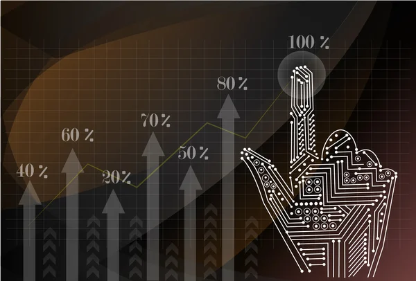 Concepto de inversión, hombre de negocios con símbolos financieros por venir — Archivo Imágenes Vectoriales