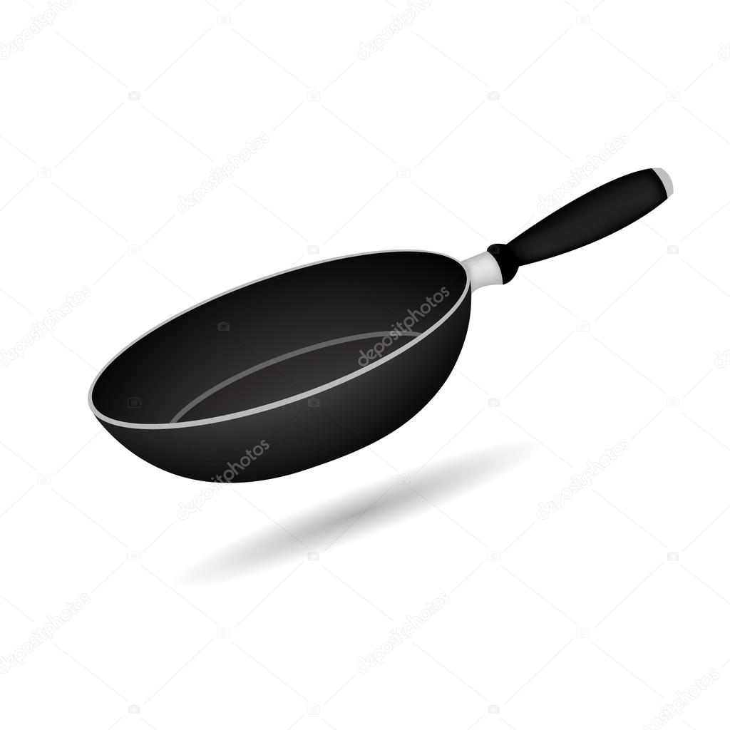 frying pan vector illustration isolated on white background
