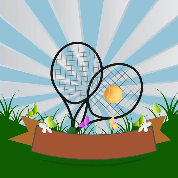 Tennis ontwerp over blauwe achtergrond vectorillustratie — Stockvector