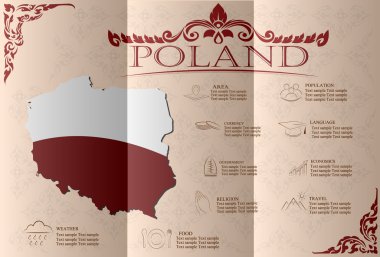 Polonya infographics, istatistiksel veri, manzaraları. Vektör