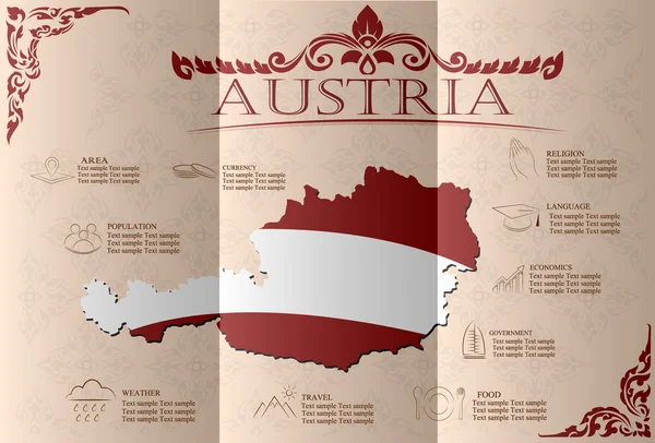 Austria infographics, statistical data, sights. Vector — Stock Vector