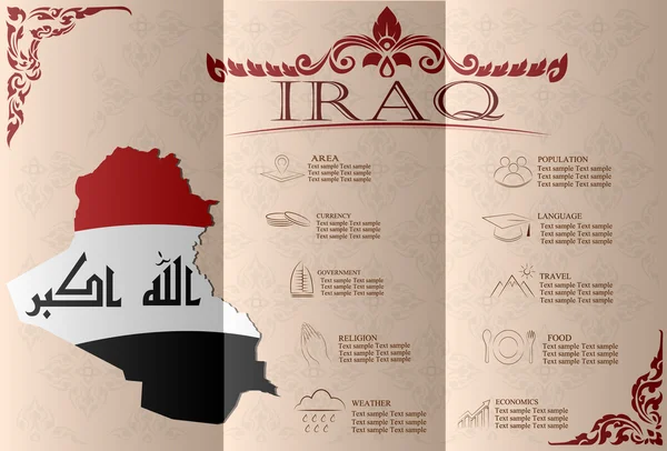 Iraq  infographics, statistical data, sights. Vector — Stock Vector