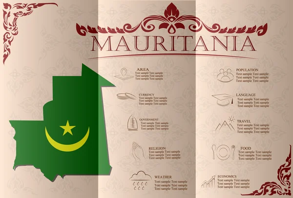 Mauritania infografías, datos estadísticos, vistas. Vector — Vector de stock