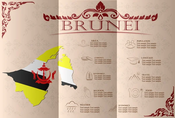 Brunei infografías, datos estadísticos, vistas. Vector — Vector de stock