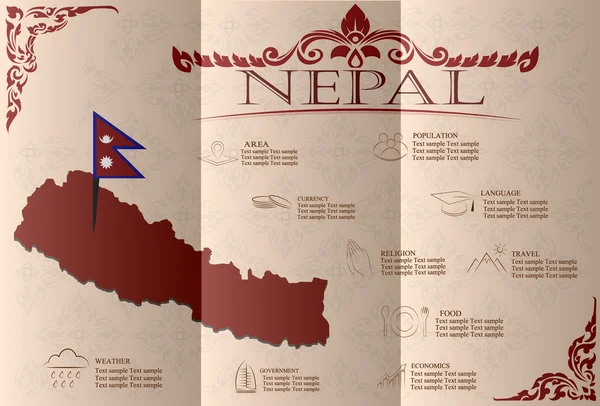 Nepal infografías, datos estadísticos, vistas. Vector — Vector de stock