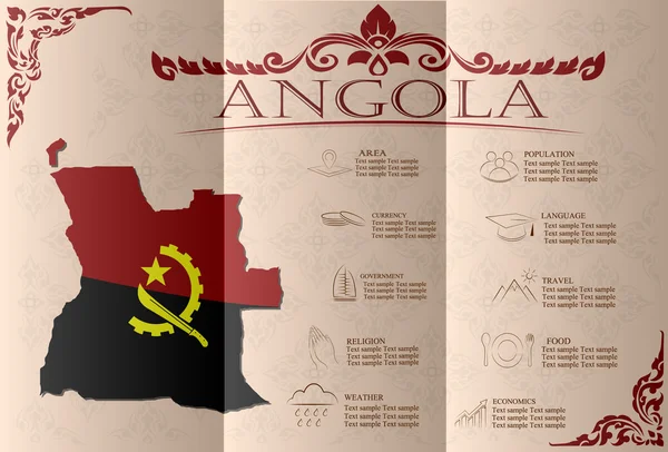 Angola infografías, datos estadísticos, vistas. Vector — Vector de stock