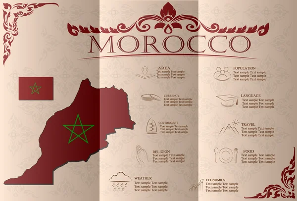 Morocco infographics, statistical data, sights. Vector — Stock Vector