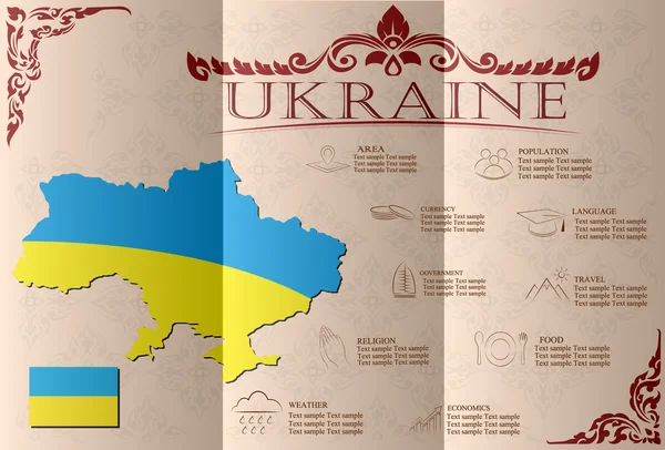 Ucrania, infografías, datos estadísticos, vistas. Vector — Vector de stock