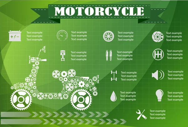 Informations sur les pièces de moto. Illustration vectorielle — Image vectorielle