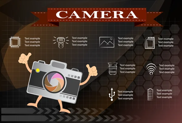 Icone della fotocamera e del video, illustrazione eps 10 — Vettoriale Stock