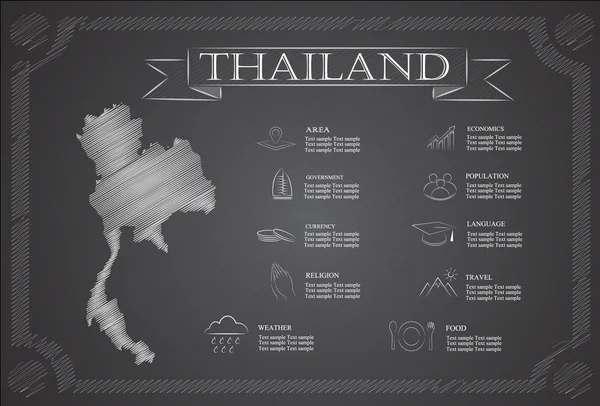 Thailandia infografica, dati statistici, luoghi d'interesse — Vettoriale Stock