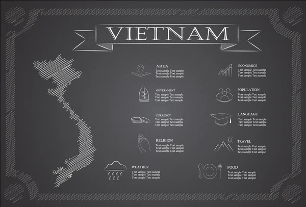 Wietnam infografiki, dane statystyczne, zabytki. — Wektor stockowy