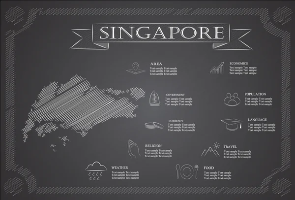 Singapore infografica, dati statistici, luoghi d'interesse . — Vettoriale Stock