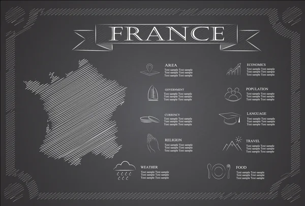 法国信息图表、 统计数据、 景点. — 图库矢量图片