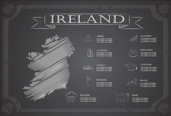 Ireland infographics, statistical data, sights. — Stock Vector