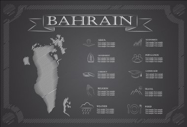 Bahreyn infographics, istatistiksel veri, manzaraları.